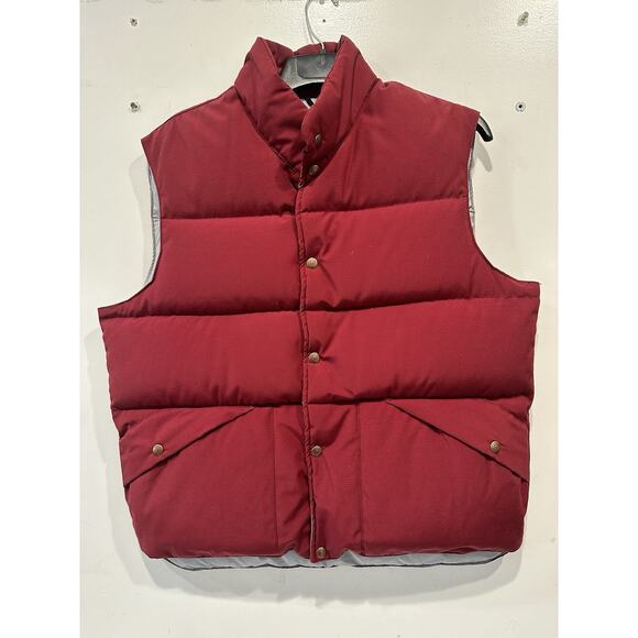 Vintage Johnnie-O Enfield Button Red Goose Down Puffer Vest Made In USA XL - Picture 1 of 8